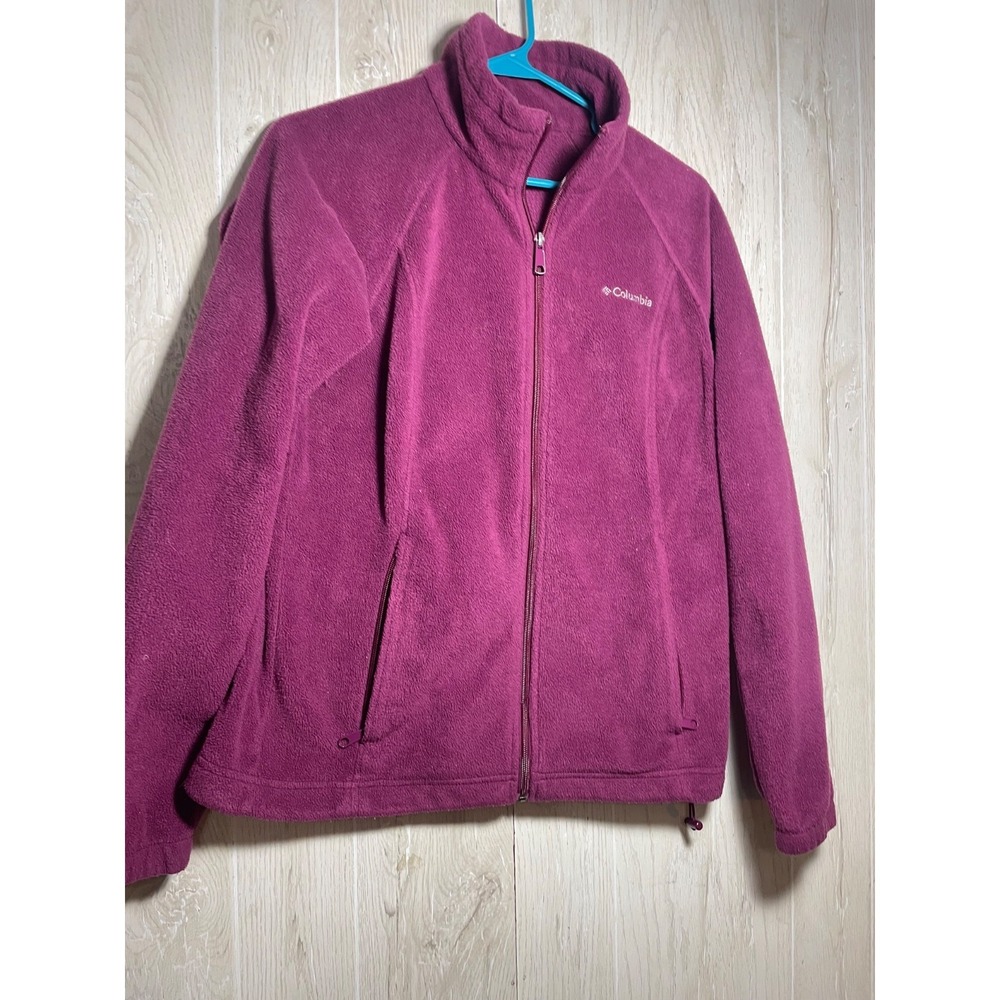 Columbia Women's Full Zip Fleece Jacket Size medium Blue Zip Pockets